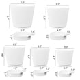 thumbnail image 1 of 5 Pack 5 Inch Self Watering Pots for Indoor Plants, Flower Pots Planter with Drainage Holes and Wick Rope, 1 of 5