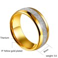 thumbnail image 5 of Matching Ring Couple Rings Yellow Gold Plated 2CT CZ Wedding Ring Sets Titanium Male Ring, 5 of 7
