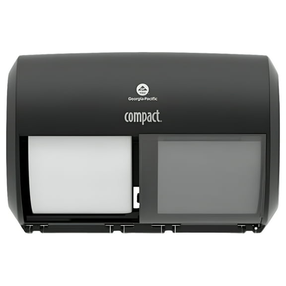 Georgia Pacific Professional Compact Coreless Side-by-Side 2-Roll Tissue Dispenser, 11.5 x 7.625 x 8, Black -GPC56784A