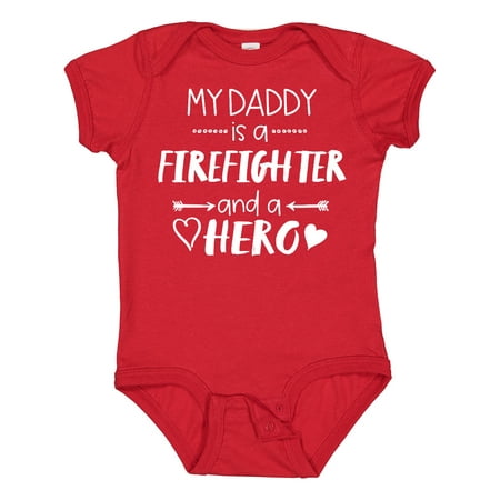 

Inktastic My Daddy is a Firefighter and a Hero Gift Baby Boy or Baby Girl Bodysuit