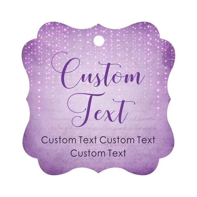 Darling Souvenir Personalized Paper Hang Tags Custom Text Wedding Party Gift Favor Tags -Stary Mauve Purple-50 Tags