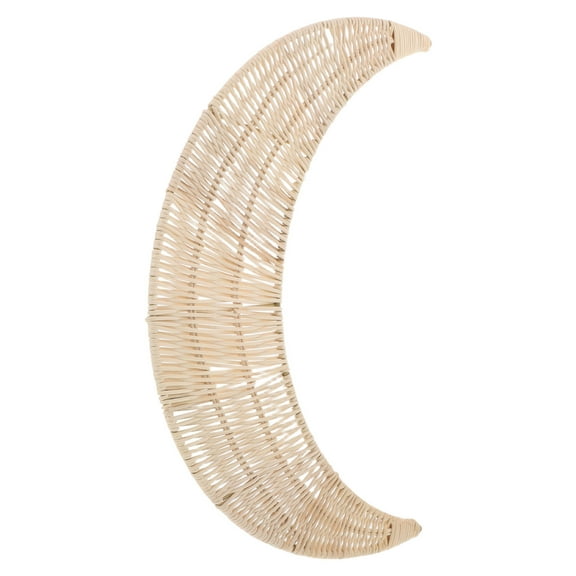 FRCOLOR Wall Decoration Wall Art Wicker Moon Wall Decoration Handmade Rattan Moon Ornament Rustic Boho Wall Art Hanging Decoration