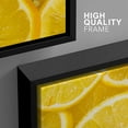 thumbnail image 4 of wall26 - 3 Piece Framed Canvas Wall Art - Background of Sliced Ripe Lemons Organic, Pattern - Modern Home Art Stretched and Framed Ready to Hang - 16"x24"x3 BLACK, 4 of 5