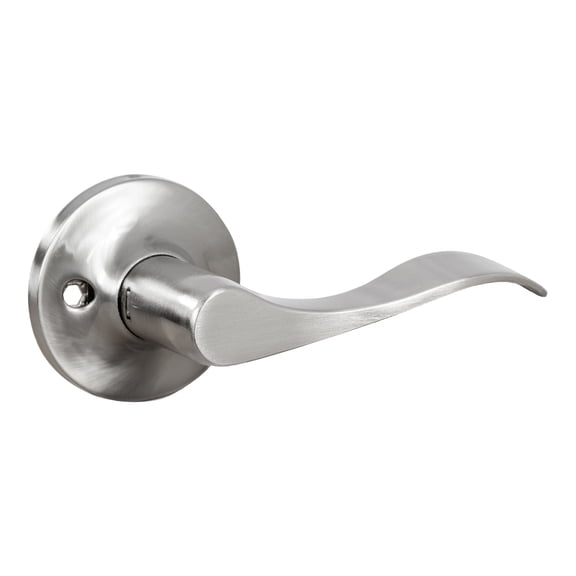 Satin Nickel Right-Hand Dummy Door Lever Flush Mount, Closet and French Door Applications