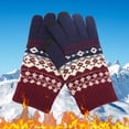 thumbnail image 2 of Snow Gloves Women's Trendy Patchwork Knitted Pile Baseball Cap Winter Gloves Multicolor One Size, 2 of 6