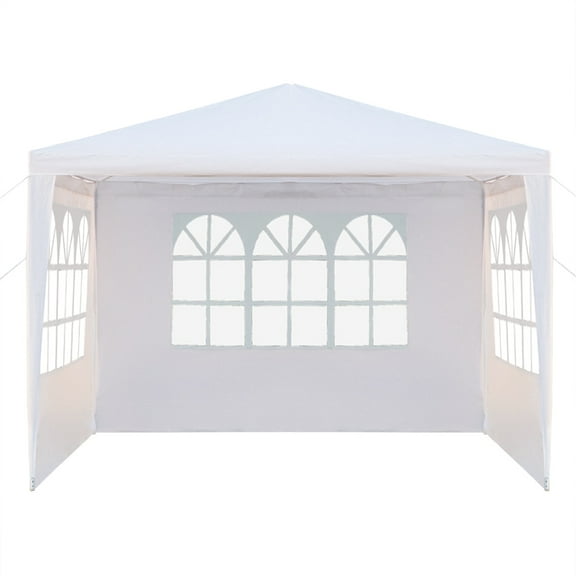 Wedding Tent, 10' * 10' Waterproof Tent with 3 Sides and Spiral Tubes White