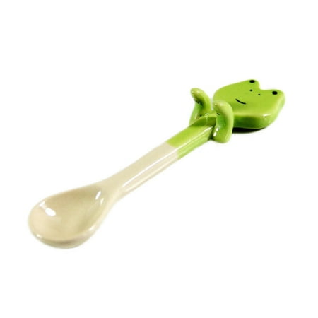 

Animal Design Mini Ceramic Spoon Coffee Spoon Dessert Spoon for Kids (Green)
