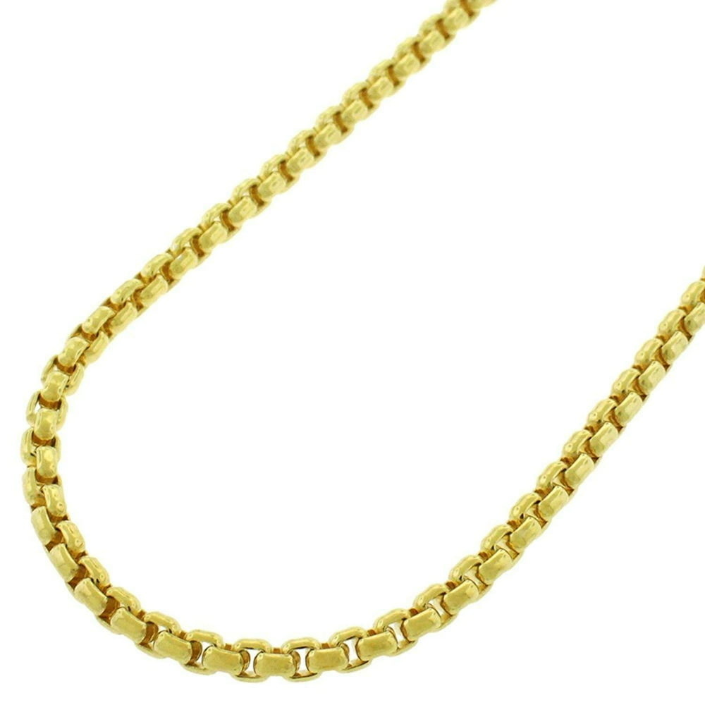 Next Level Jewelry 14K Yellow Gold 2.5MM Round Box Link Necklace