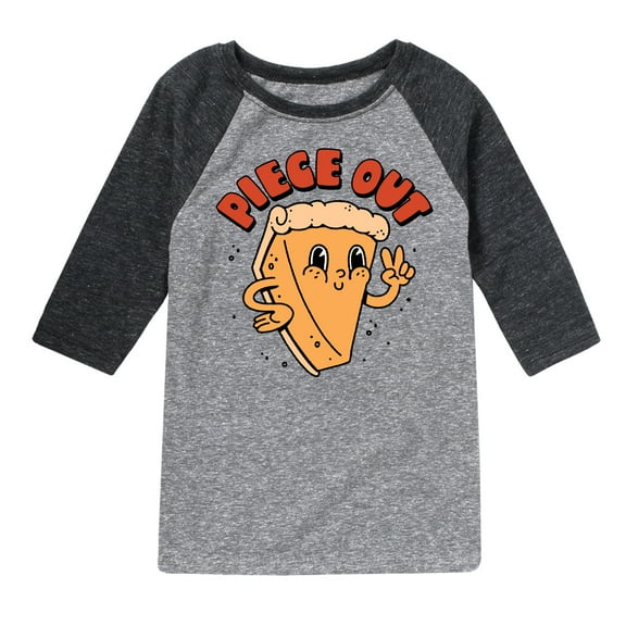 Instant Message - Fall - Piece Out Pumpkin Pie - Toddler & Youth Raglan Graphic T-Shirt