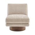 thumbnail image 3 of NPD Furniture Zenda Fabric Swivel Accent Chair w/ Wooden Base in Beige, 3 of 15
