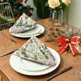 thumbnail image 3 of Satin Native Fab Cotton Dinner Napkin Whimsical Garden: Pastel Floral Design Reusable, 3 of 8