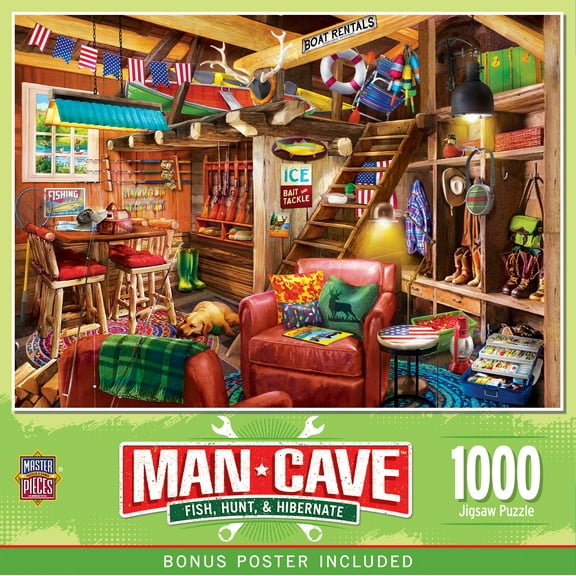 MasterPieces 1000 Piece Jigsaw Puzzle - Fish Hunt Hibernate - 19.25"x26.75"