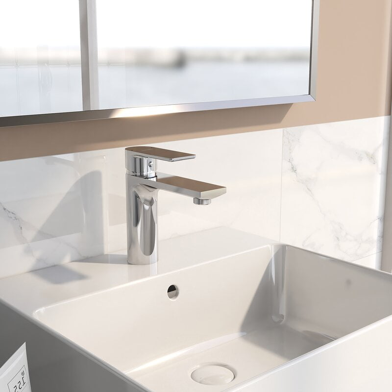 Single Lever Brass Bathroom Sink Faucet Polished Chrome Basin Vessel Mixer Tap 