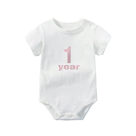 

Baby Girls Bodysuits Boys And Memorial Day Foil Printing Onesie Short Sleeved Crawling Clothes 0 To 24 Months