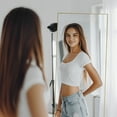 thumbnail image 4 of EDX Arched Full Length Mirror 56"x15" Full Body Mirror Rectangle Free Standing Wall Mounted Leaning Hanging Floor Mirrors, Gold, 4 of 7