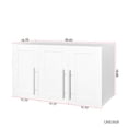 thumbnail image 4 of Modern Stackable Wall Mounted Storage Cabinet with Movable Shelves and 3-Doors,Wooden Wall Mounted Storage Cabinet for Bedroom, Living Room, Kitchen, Laundry Room, Bathroom and Garage, White, 4 of 7