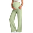 thumbnail image 2 of Riecok Maternity Wide Leg Pants High Waisted Stretchy Pregnancy Pants Solid Breathable Support Belly Casual Trousers, 2 of 6