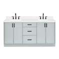 thumbnail image 2 of Ariel Kelly 72 Inch Double Rectangle Sink Bathroom Vanity With Carrara White Quartz Countertop 1.5 Inch Edge In Grey, 2 of 12