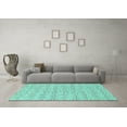 thumbnail image 3 of Ahgly Company Indoor Square Solid Turquoise Blue Modern Area Rugs, 6' Square, 3 of 4