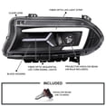 thumbnail image 3 of Spec-D Tuning Black LED Projector Headlights w/Sequential Turn Signal Compatible with 2015-2023 Dodge Charger with factory halogen headlights, 3 of 6