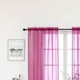 thumbnail image 4 of Regal Home Collections Solid Lightweight Voile Sheer Curtains - Rod Pocket Curtains - Sheer Window Curtain Panels for Living Room, Bedroom - Sheer Drapes 52in W x 63in L - 2 Panels, Purple, 4 of 5