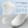 thumbnail image 4 of SERISIMPLE Ultra-Thin Ankle Viscose Bamboo Socks for Women - Mesh Breathable Lightweight Low-Cut Socks 5 Pairs (White, Large), 4 of 6