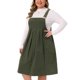 thumbnail image 4 of Vestido de tirantes ajustables plisado para mujer de tallas grandes Agnes Orinda, overol casual de pana con bolsillos, 3X verde militar, 4 of 6