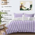 thumbnail image 4 of Purple Bedding 3 Piece Duvet Cover Set Full Size, Country French Rustic Buffalo Plaid Modern Art Soft Microfiber Comforter Cover with Zipper Closure & Pillowcases, Wrinkle & FadeResistant Quilt Cover, 4 of 9
