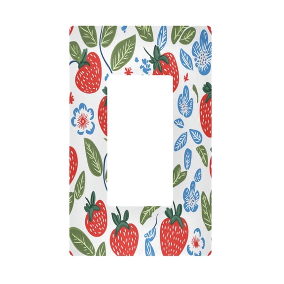 Yayeee Rocker Switch Wall Plate 1-Gang 4.6"x2.9" Home Decorative Outlet Cover, Vibrant Strawberries