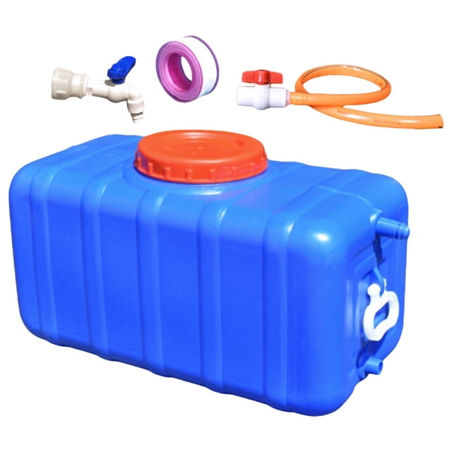 S SERENABLE Contenant d'Eau de Camping Réutilisable avec Robinet et Tuyau pour Camping, Voiture, Randonnée Bleu 47,5 kg