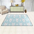 thumbnail image 3 of Coolnut Lightweight Soft Area Rugs 31x20 Inch, Cute Rabbits On Blue Floor Mat Doormat for for Rooms Entrance Hardwood Floor Living Room 2'7" x 1'8"） Nursery Rugs, 3 of 6