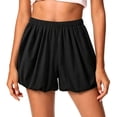 thumbnail image 5 of Daiosportswear Women's Solid Lightweight Flow Balloon Shorts Elastic Waist Daily Beach Casual Bottoms Black L(L), 5 of 8