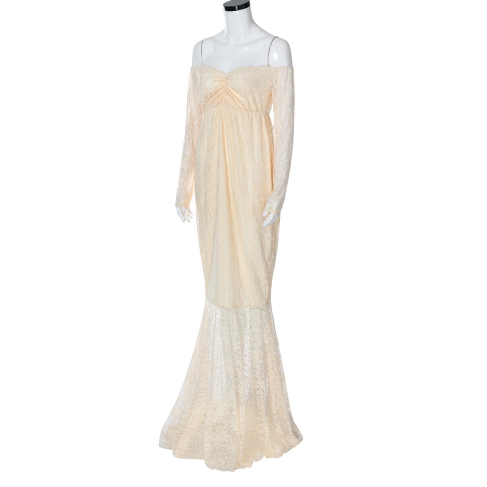 thumbnail image 2 of Taozhiqu Off Shoulder Maternity Dress - Satin & Velvet Evening Gown For Pregnancy Photos & Formal Events 2 of 10