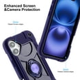 thumbnail image 4 of Dteck for iPhone 16 Case with Double Ring Stand, Heavy Duty Silicone +PC Military Grade Shockproof Back Cover for iPhone 16,Darkpurple, 4 of 6