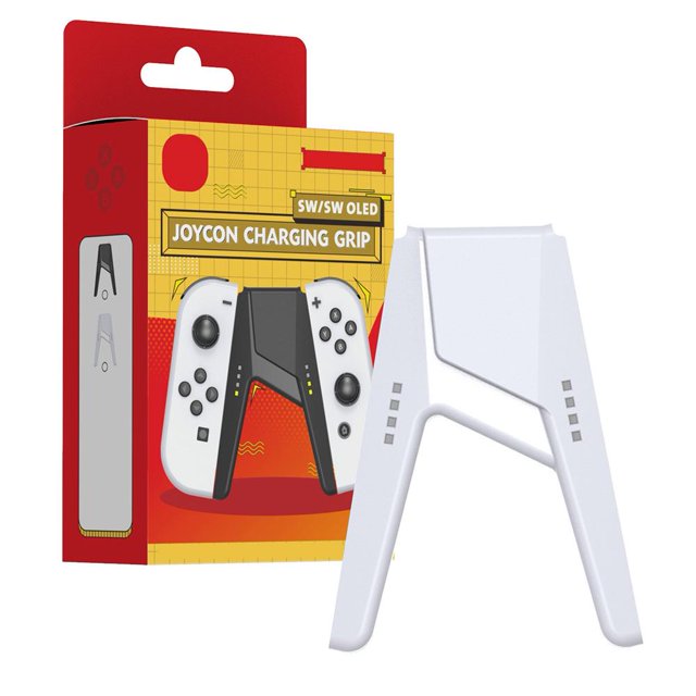 Empuñadura de cargador izquierda y derecha para Nintendo Switch/Switch OLED Joy-con (Blanco)
