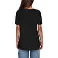 thumbnail image 4 of Mittory Summer Tops for Women Vacation Trendy V Neck Button Short Sleeve Shirts Basic Casual Loose Comfy Tunic Blouse, 4 of 6
