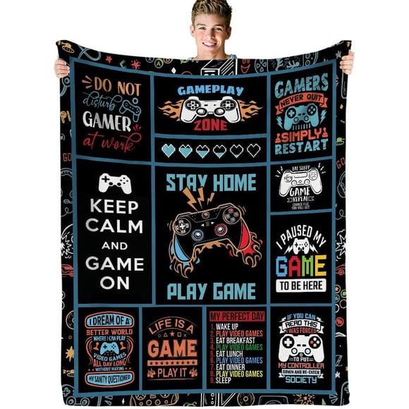 LHSHID Video Game Blanket for Men Teen Boys Girls Soft Comfortable 60x80in Travel
