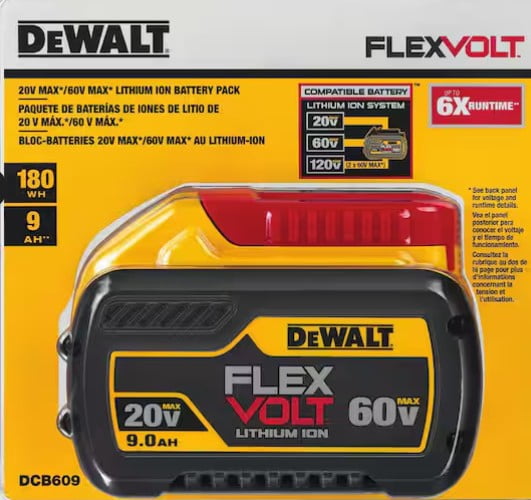 Dewalt DCB609 20V/60V MAX FLEXVOLT 9 Ah Lithium-Ion Battery