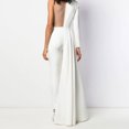 thumbnail image 4 of CAROOTU Combinaisons pour Femmes Mode Design Asymétrique Col en V Profond Taille Haute Robe de Nuit Slim, 4 of 7