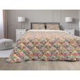 thumbnail image 1 of Fruits Comforter & Sham Bedding Set, Grapefruit Lemon Lime Orange Citrus Fruit Slices Colored in Abstract Tones Print, 3 pcs Duvet Set Microfiber Filling Quilt, 5 Sizes, Multicolor, by Ambesonne, 1 of 4