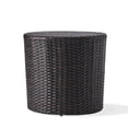thumbnail image 2 of Rattan Barrel Side Table Indoor Outdoor Accent Furniture with Storage Shelf Brown Multi Wicker End Table for Living Room Bedroom Patio Lightweight Easy Assembly Weather-Resistant, 2 of 9