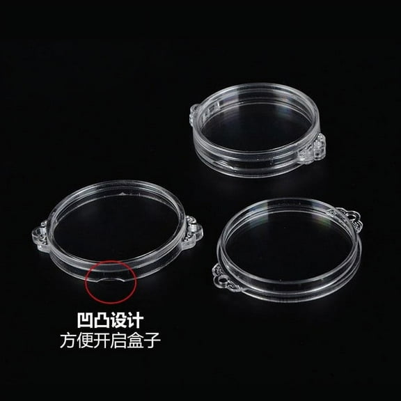 RENACLIPY 12Pcs Coin Display Capsules Clear Plastic Coin Holder Storage Organizer Protective Box Round Case for Coins