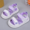 thumbnail image 2 of Baby Boy Girl Closed Toe Summer Toddler Sandals Adjustable Straps Antislip First Walking Sneakers Purple 8.5 Toddler, 2 of 8