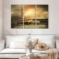 thumbnail image 2 of Elephant Stock Lighthouse Sunset Storm Wall Art - Horizontal Multi Panel Canvas - Living Room Wall Decor - Nautical Multi Panel - Brown And Gray Decor - 50" x 32", 2 of 8
