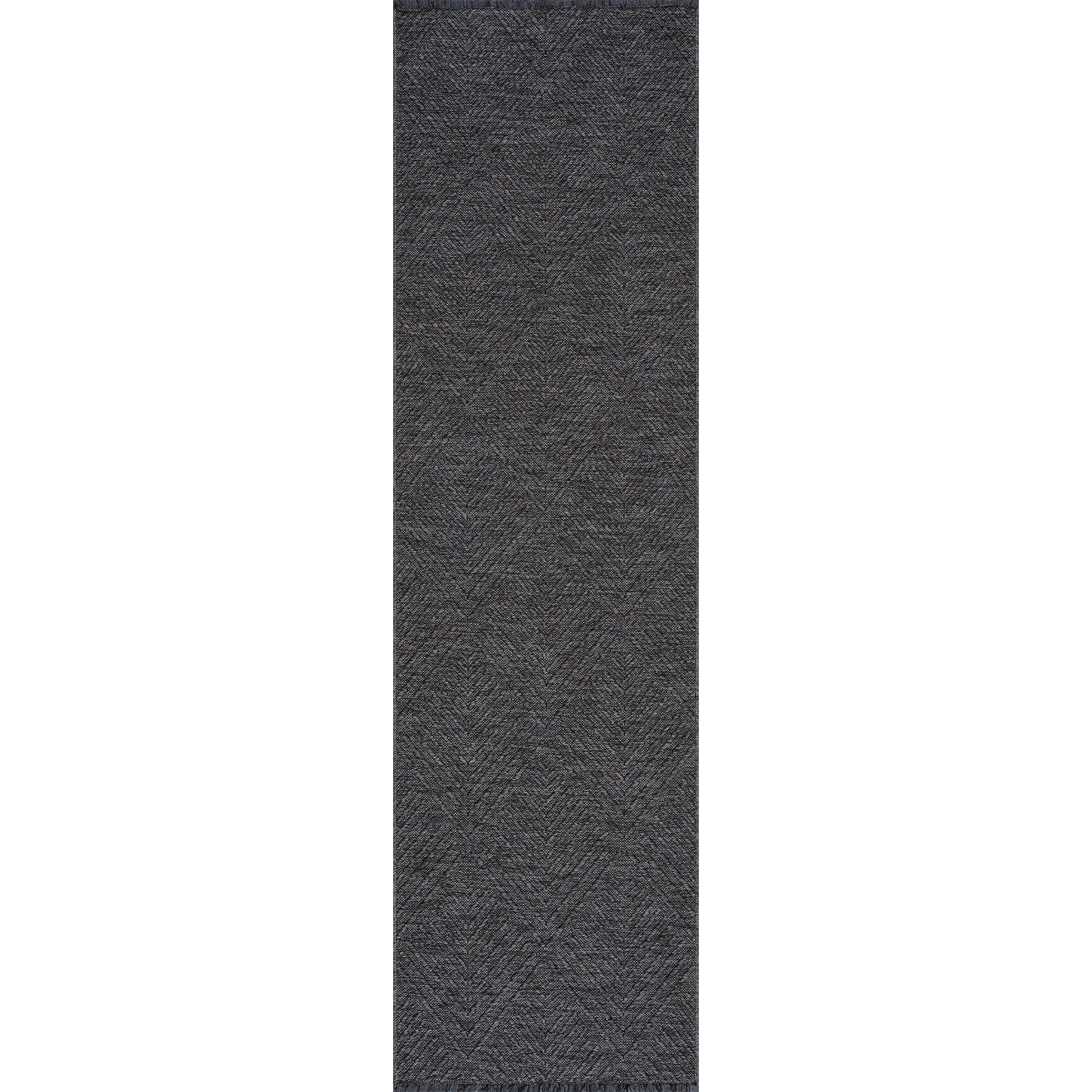 Alma Transitional 2' x 7.7' Dark Gray and Ash, Machine Washable Polyester & Cotton Indoor Area Rug