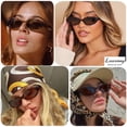 thumbnail image 3 of Gafas de Sol Laurinny Retro Ovaladas para Mujer UV400 Negro y Leopardo, 3 of 8
