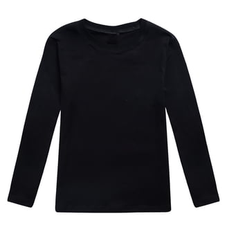 Larkwood Kids Long Sleeve Baseball Tee LW025 - Toddler Crew Neck 100% Cotton Shirt