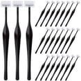 thumbnail image 1 of PAGOW 24 maquinillas de afeitar faciales en forma de T para mujeres y hombres, moldeador de cejas y afeitadora con cubierta protectora, kit de recortador de cejas para cara y cejas (negro), 1 of 5