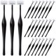 thumbnail image 1 of PAGOW 24 maquinillas de afeitar faciales en forma de T para mujeres y hombres, moldeador de cejas y afeitadora con cubierta protectora, kit de recortador de cejas para cara y cejas (negro), 1 of 5
