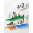 thumbnail image 3 of Color Acrylic Wall Mounted Storage Rack Modern Bathroom Living Room Shelves Free Punching Wall Shelf Home Decorative Shelves, 3 of 9